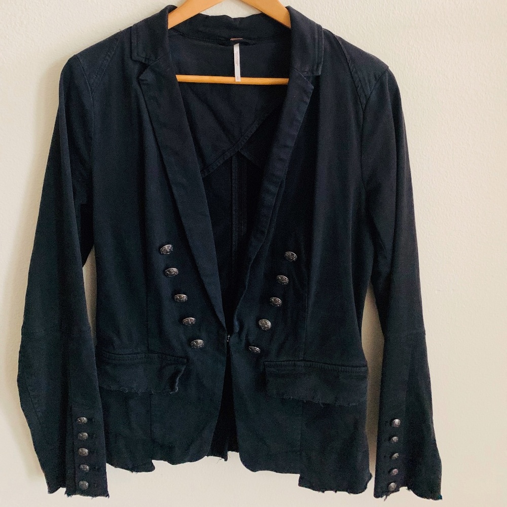 Free People Distressed Military Jacket